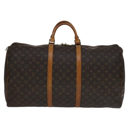 Louis Vuitton Keepall 60, Brown, Canvas, travel