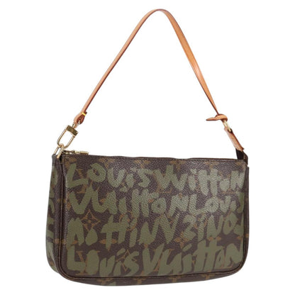 Louis Vuitton Pochette Accessoire, Brown, Canvas, clutch