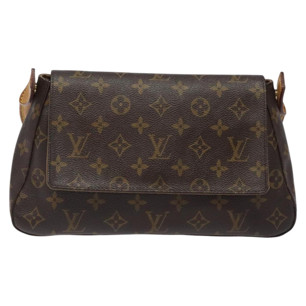 Louis Vuitton Mini looping, Brown, Canvas, shoulder