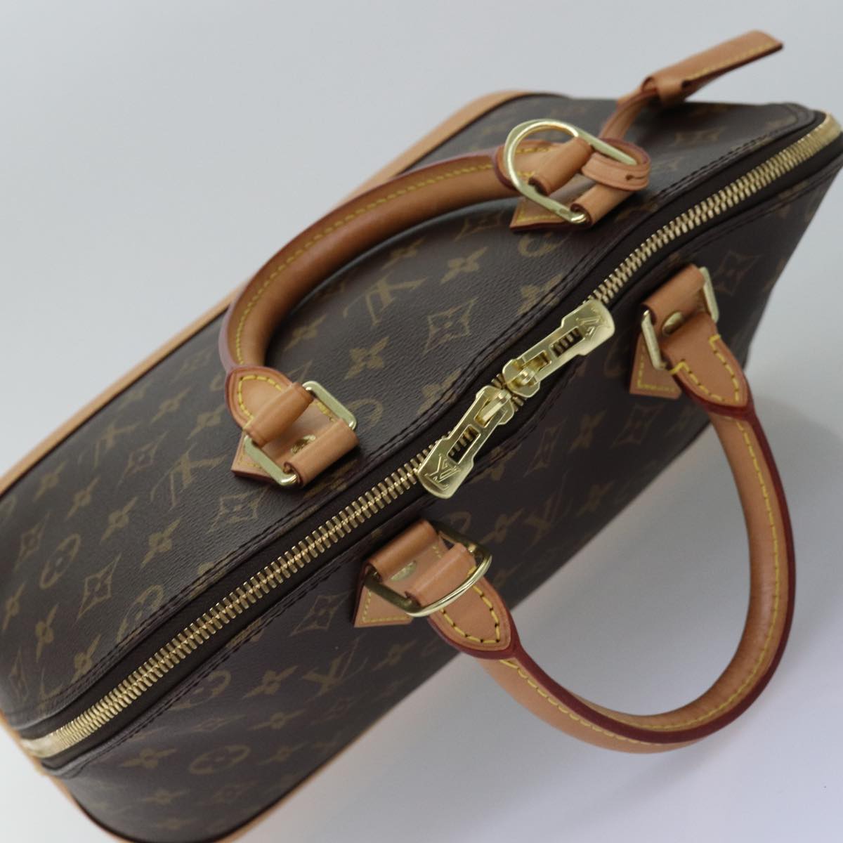 Louis Vuitton Alma, Brown, Canvas, handbag