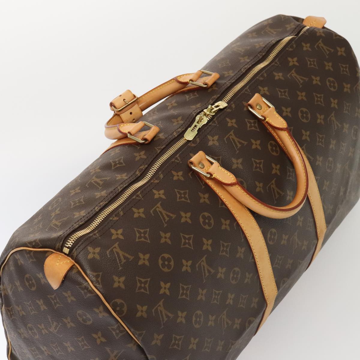 Louis Vuitton Keepall 55, Brown, Canvas, travel