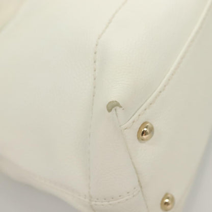 Chanel Logo CC, White, Leather, handbag