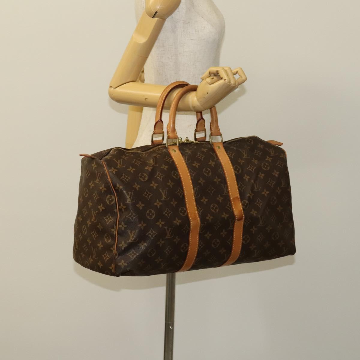 Louis Vuitton Keepall 45, Brown, Canvas, travel