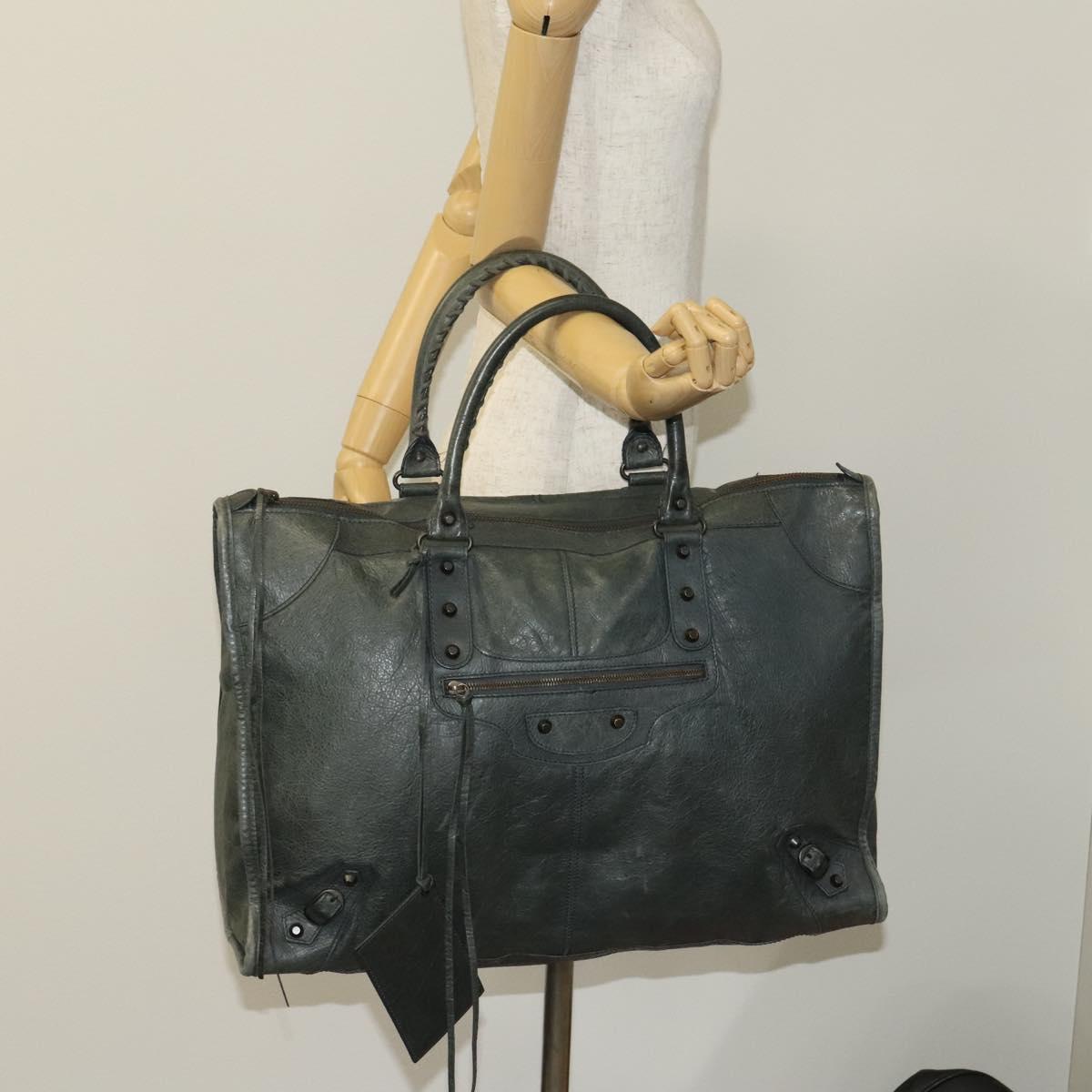 Balenciaga City, Grey, Leather, handbag