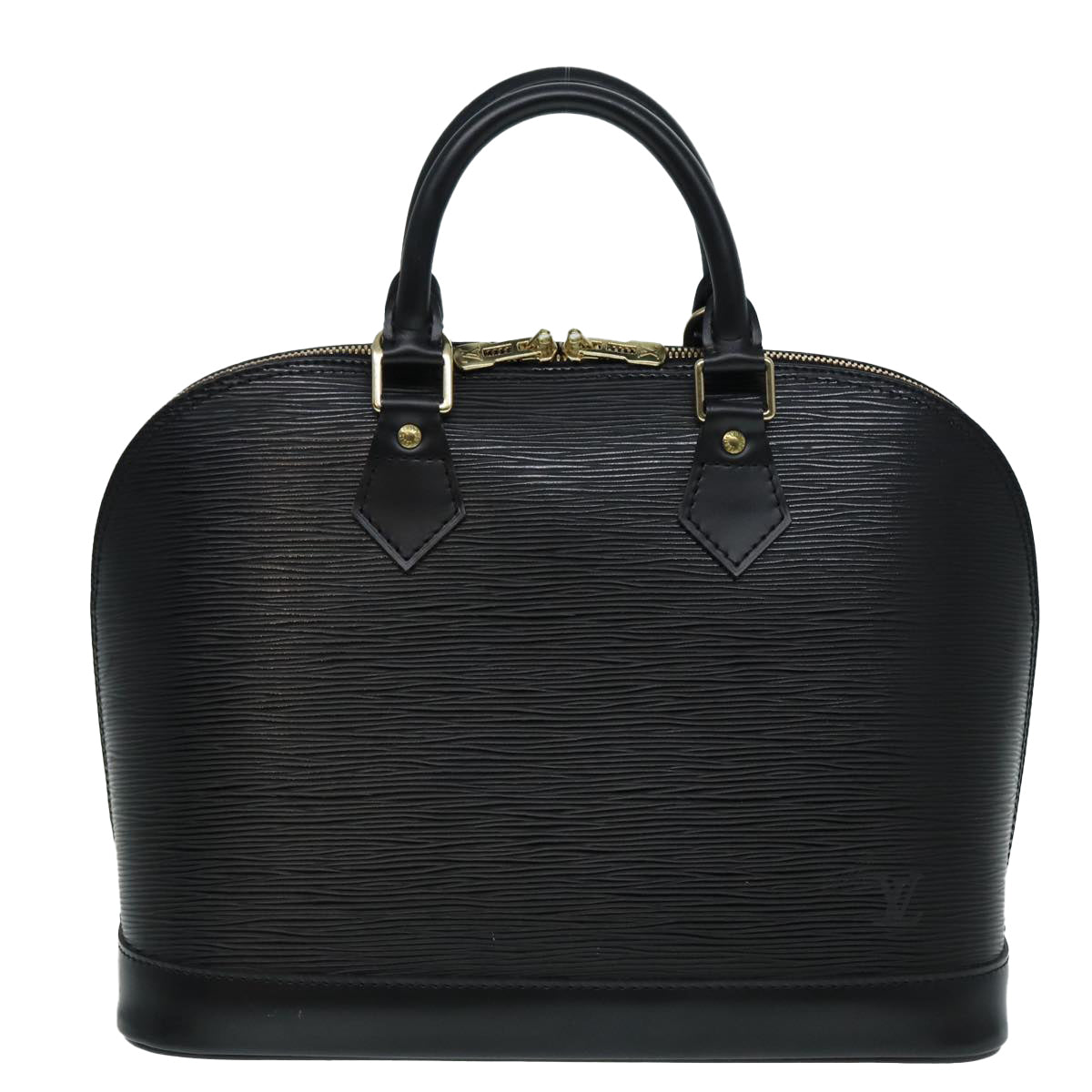 Louis Vuitton Alma, Black, Leather, handbag