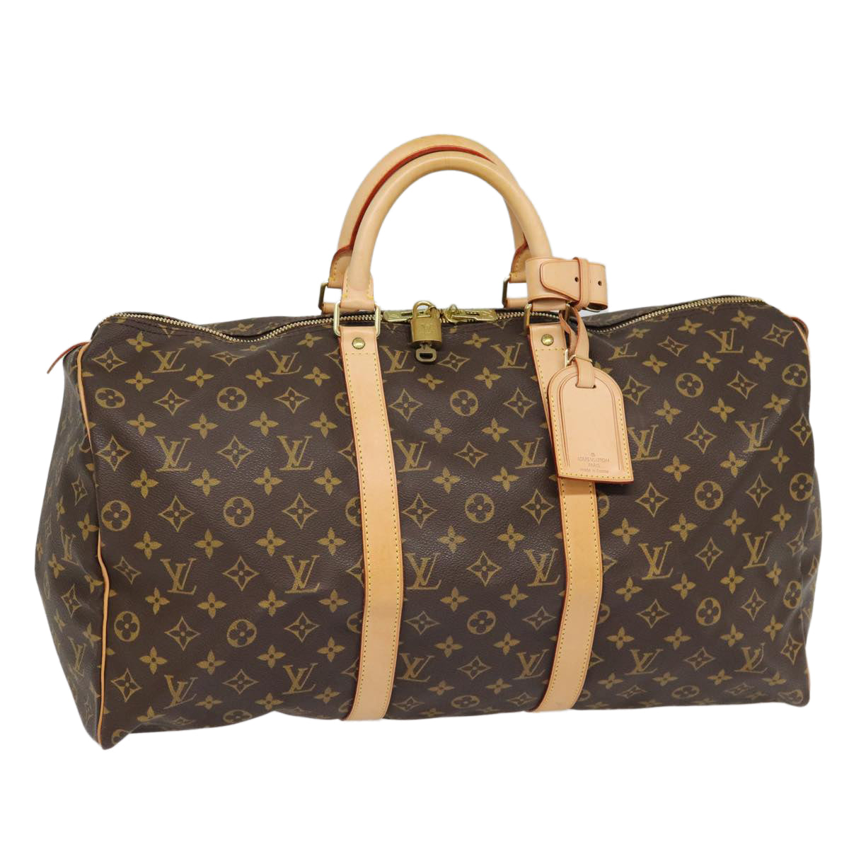 Louis Vuitton Keepall 50, Brown, Canvas, travel