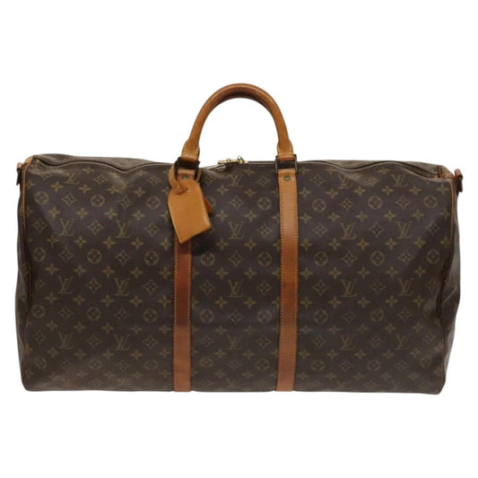 Louis Vuitton Keepall Bandoulière 55, Brown, Canvas, travel