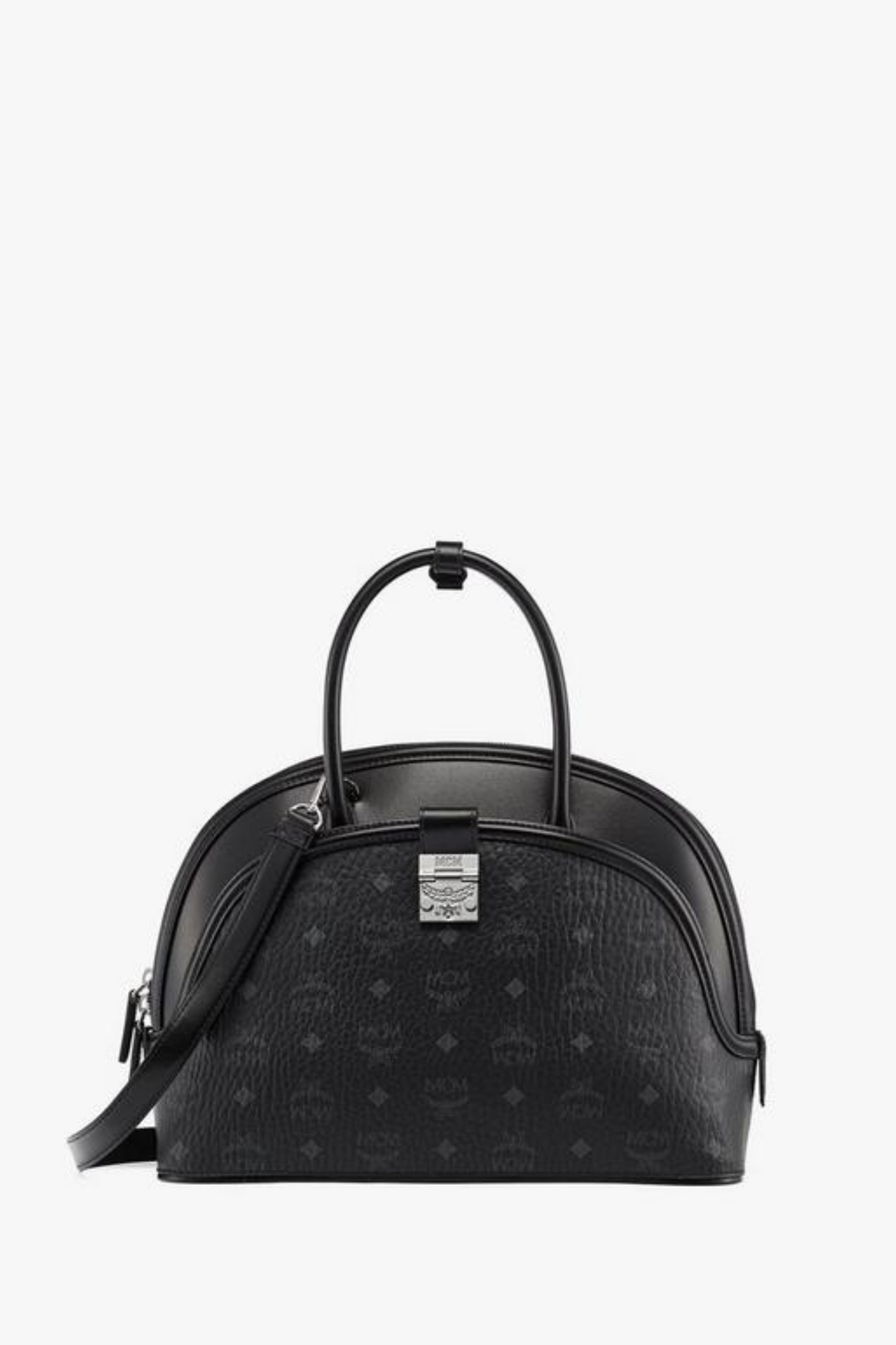 MCM Tracy Tote in Black Visetos Leather Mix Large
