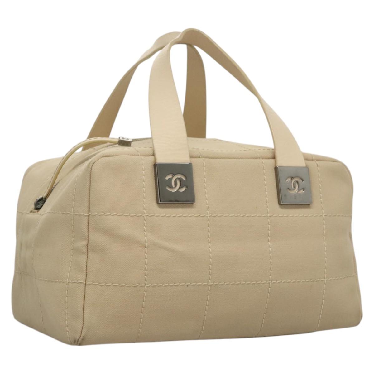 Chanel Bowling Bag, Beige, Canvas, handbag