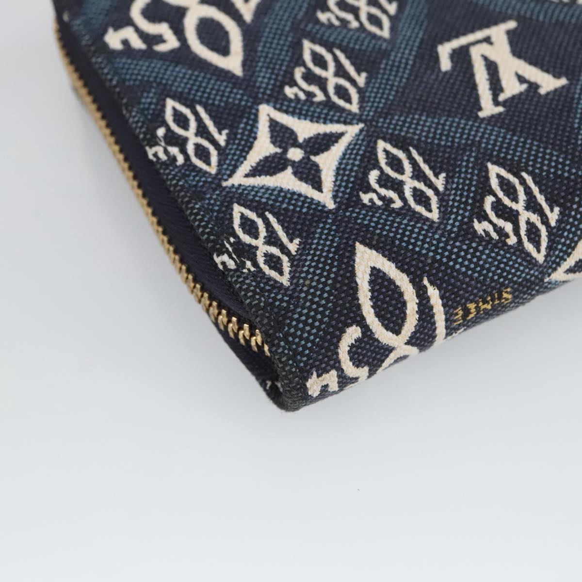 Louis Vuitton Portefeuille zippy, Blue, Canvas, wallet