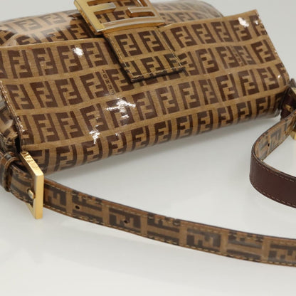 Fendi Baguette, Brown, Canvas, shoulder