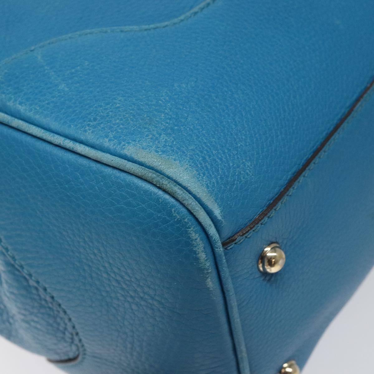 Gucci Bamboo, Blue, Leather, handbag