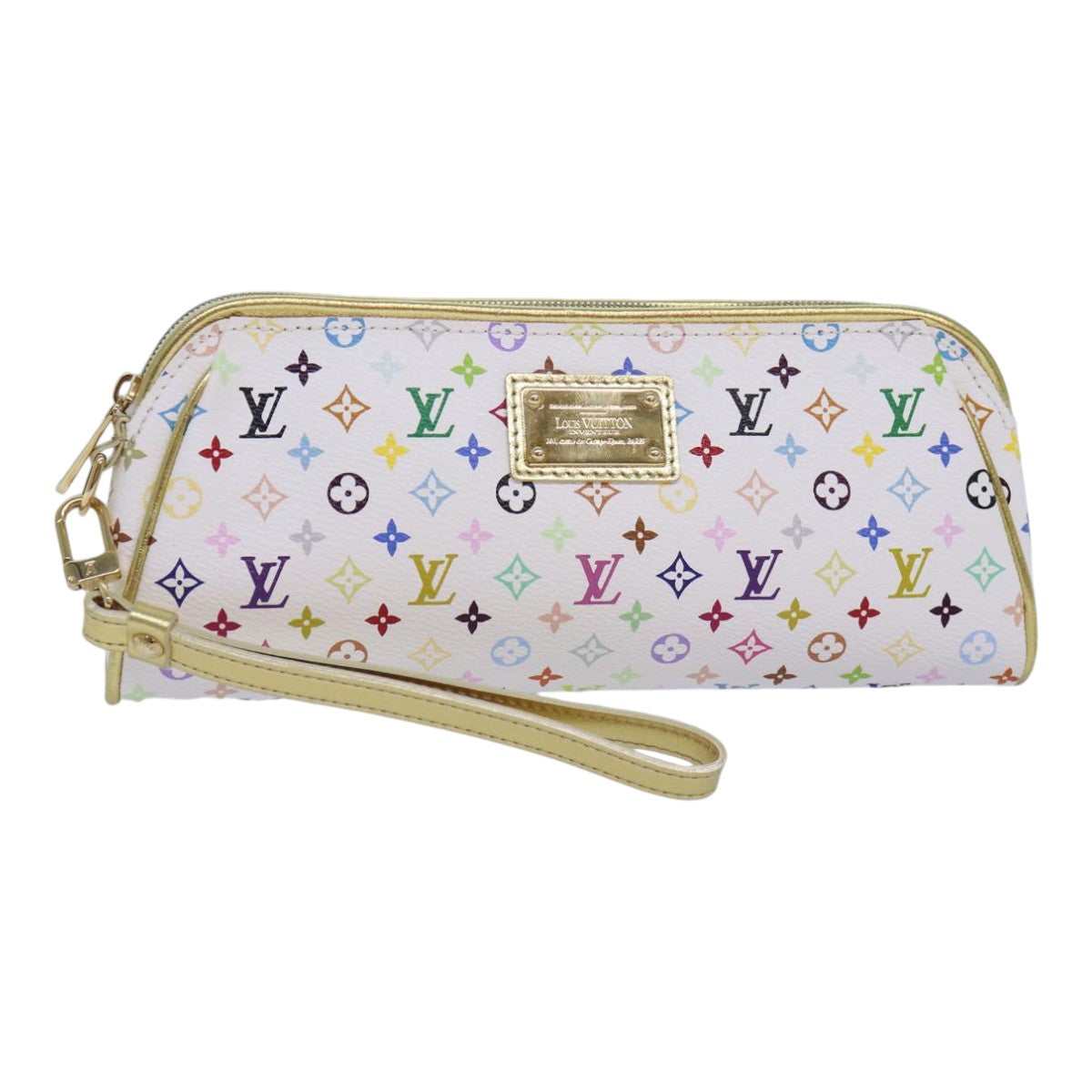 Louis Vuitton Kate Clutch, White, Canvas, clutch