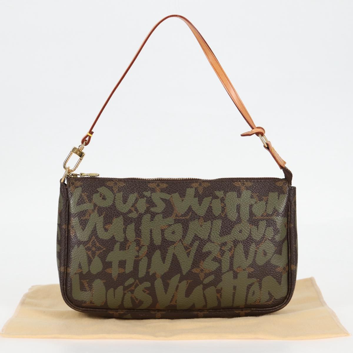 Louis Vuitton Pochette Accessoire, Brown, Canvas, clutch