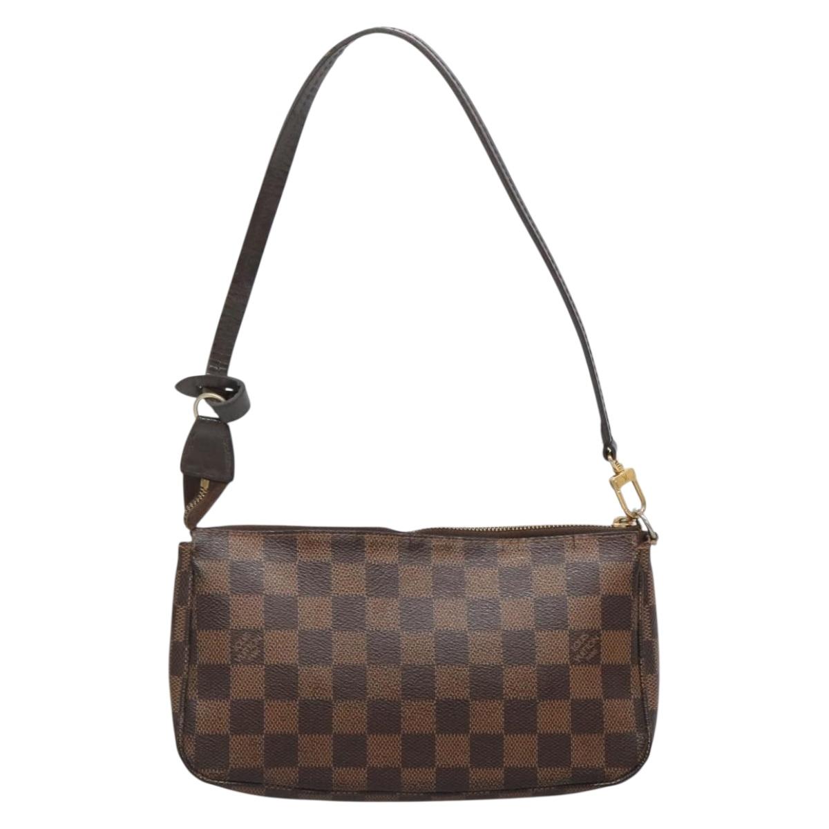 Louis Vuitton Pochette Accessoire, Brown, Canvas, clutch