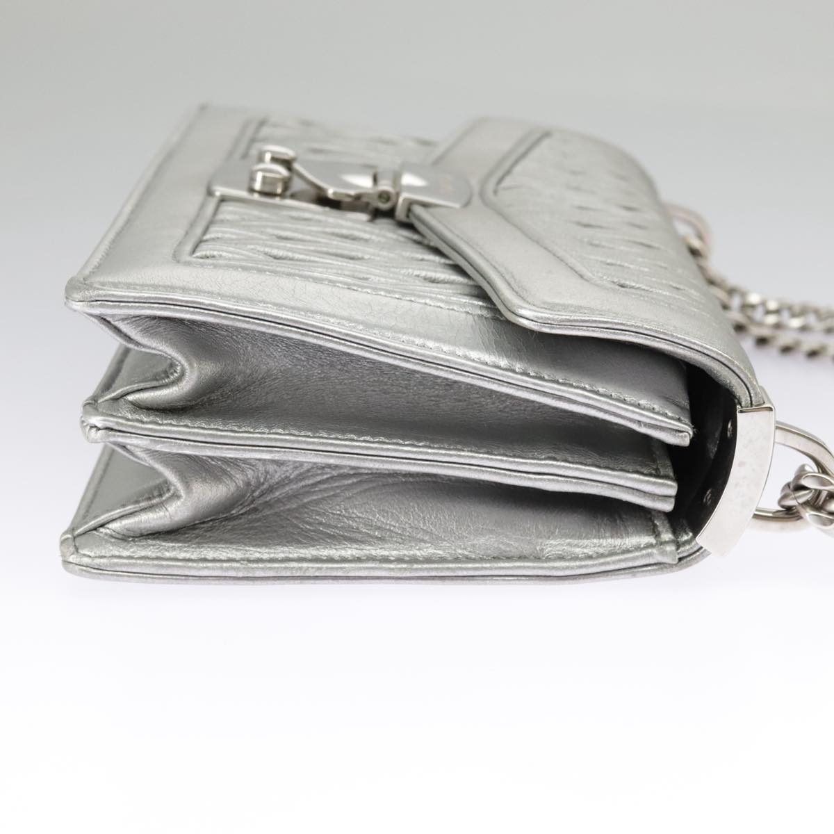 Miu Miu Confidential, Silver, Leather, shoulder