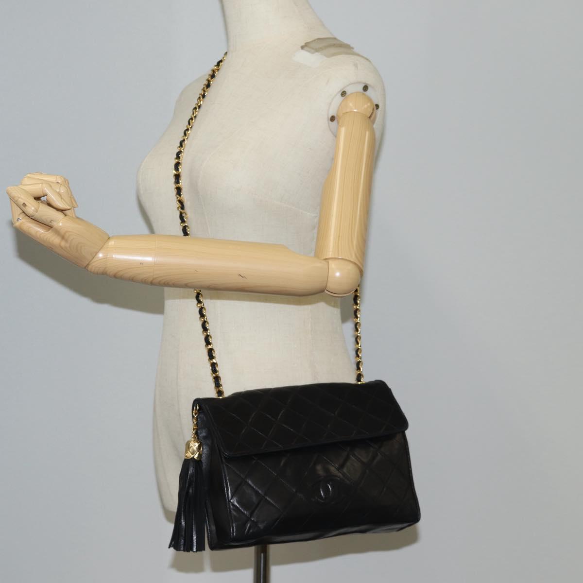 Chanel Coco Mark, Black, Leather, shoulder