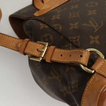 Louis Vuitton Montsouris MM, Brown, Canvas, backpack
