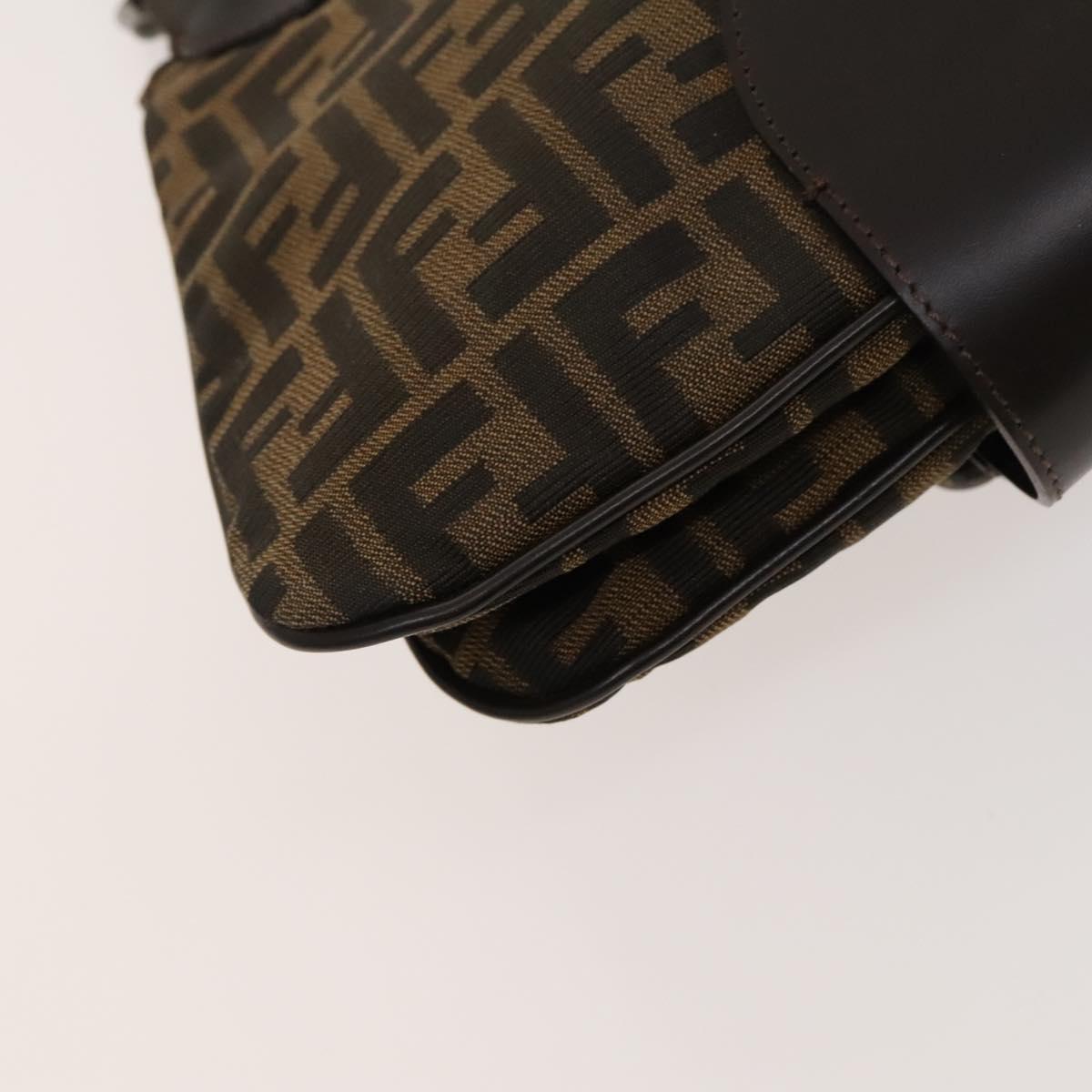 Fendi Zucca, Brown, Canvas, shoulder