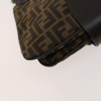 Fendi Zucca, Brown, Canvas, shoulder