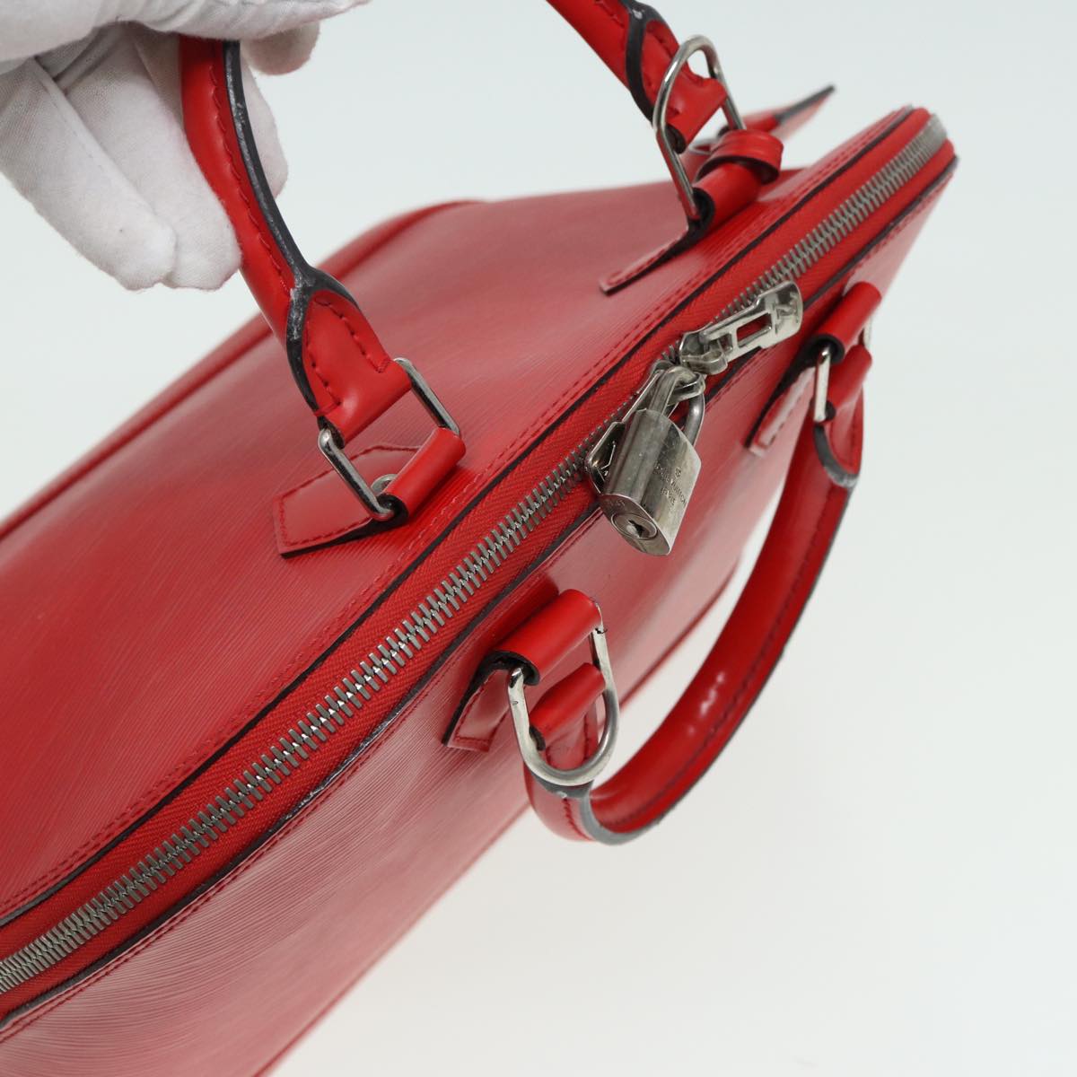 Louis Vuitton Alma, Red, Leather, handbag