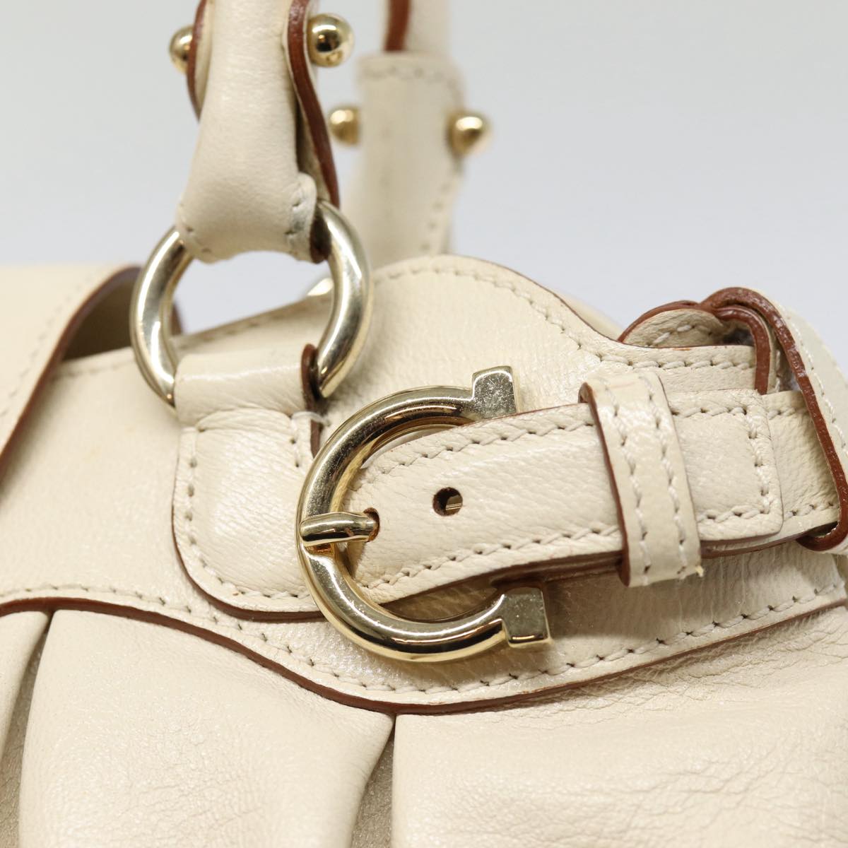 Salvatore Ferragamo Marisa, White, Leather, handbag