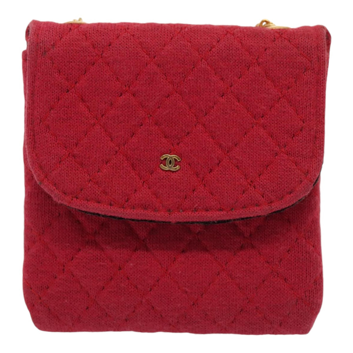 Chanel Matelassé, Red, Cotton, clutch