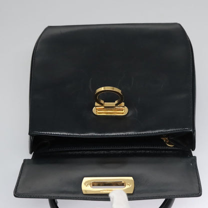 Salvatore Ferragamo Gancini, Black, Leather, handbag