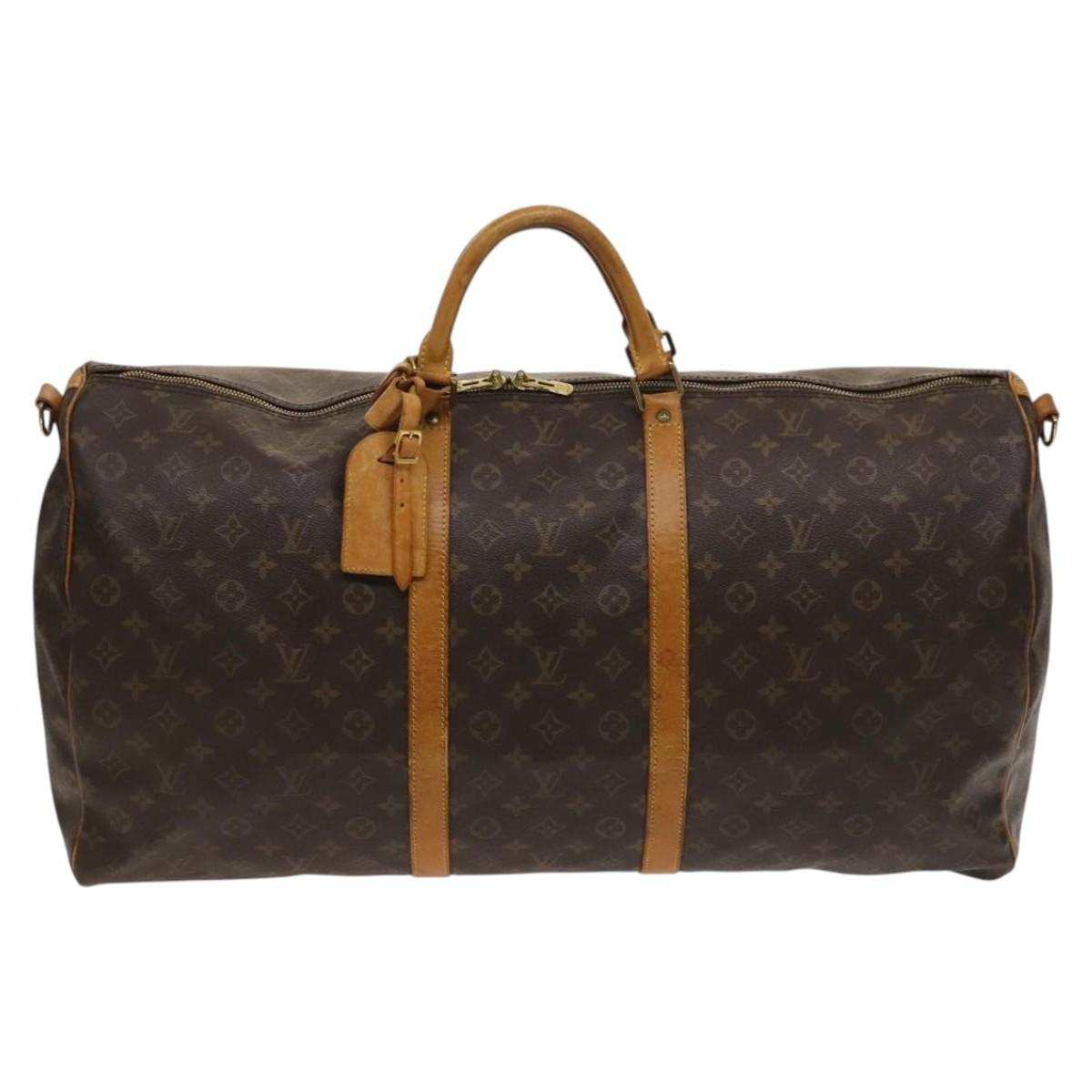 Louis Vuitton Keepall Bandoulière 60, Brown, Canvas, travel