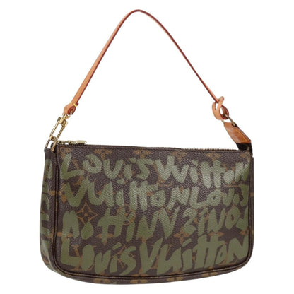 Louis Vuitton Pochette Accessoire, Brown, Canvas, clutch