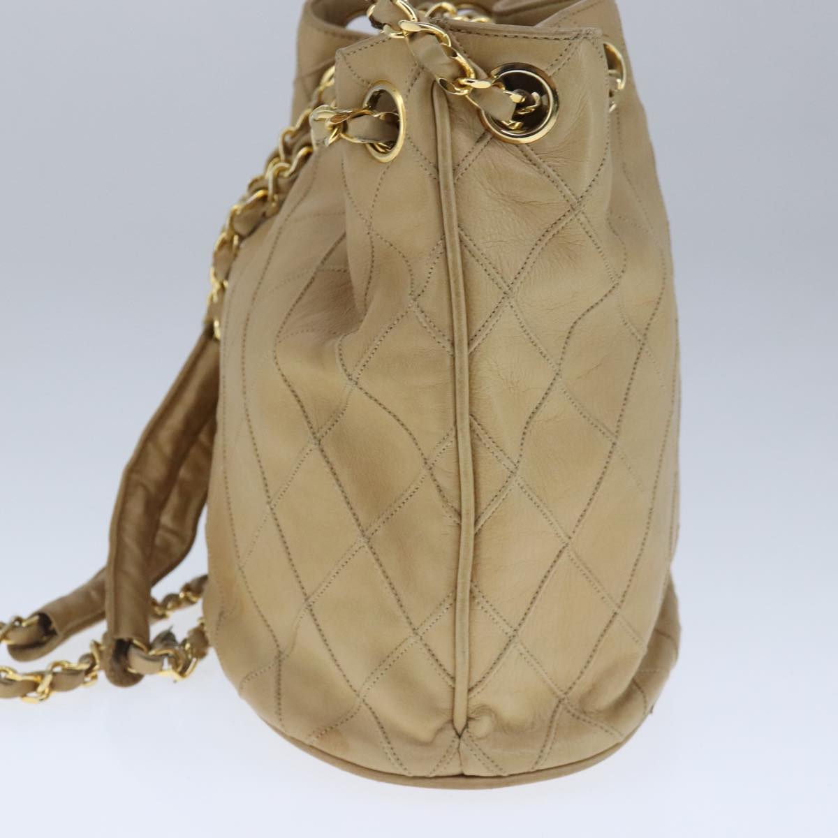 Chanel Cc, Beige, Calfskin, shoulder