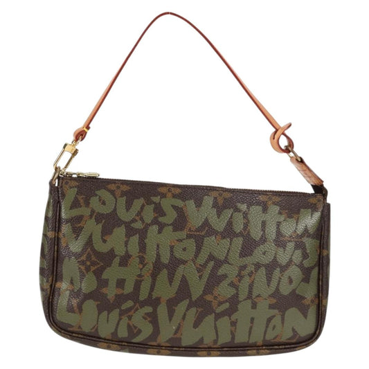 Louis Vuitton Pochette Accessoire, Brown, Canvas, clutch