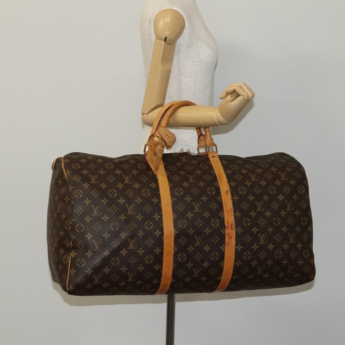 Louis Vuitton Keepall 60, Brown, Canvas, travel