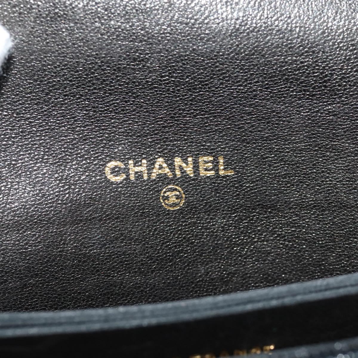 Chanel Wallet On Chain, Black, Leather, wallet