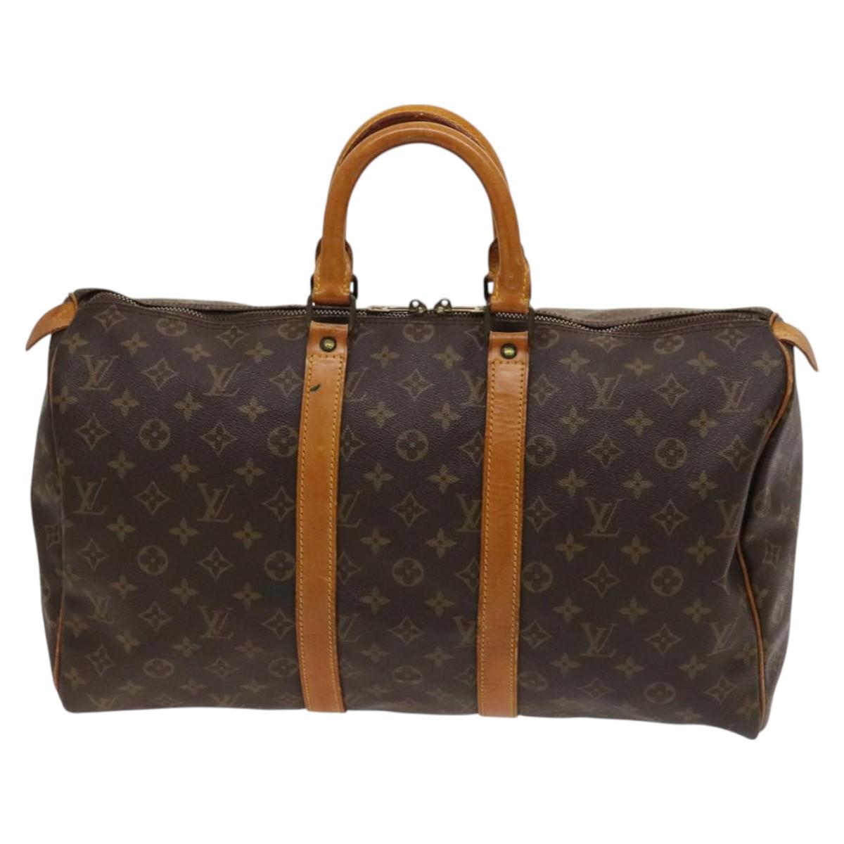 Louis Vuitton Keepall 45, Brown, Canvas, travel