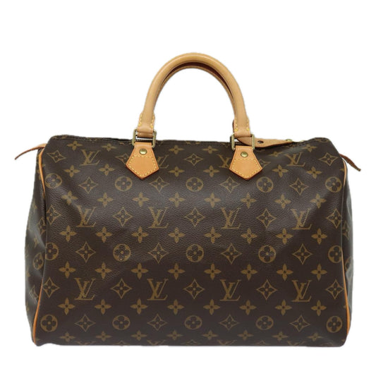 Louis Vuitton Speedy 35, Brown, Canvas, handbag