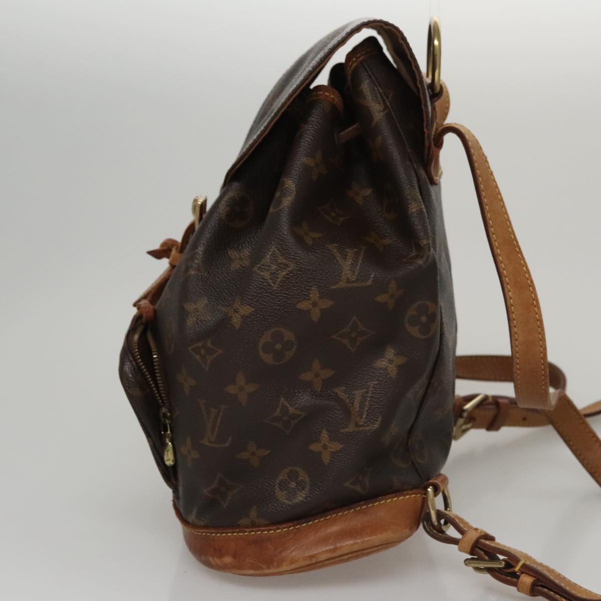 Louis Vuitton Montsouris MM, Brown, Canvas, backpack