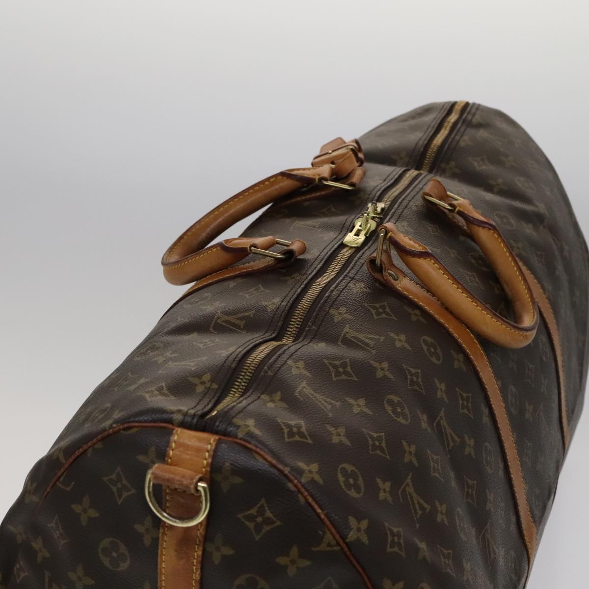 Louis Vuitton Keepall Bandoulière 60, Brown, Canvas, travel