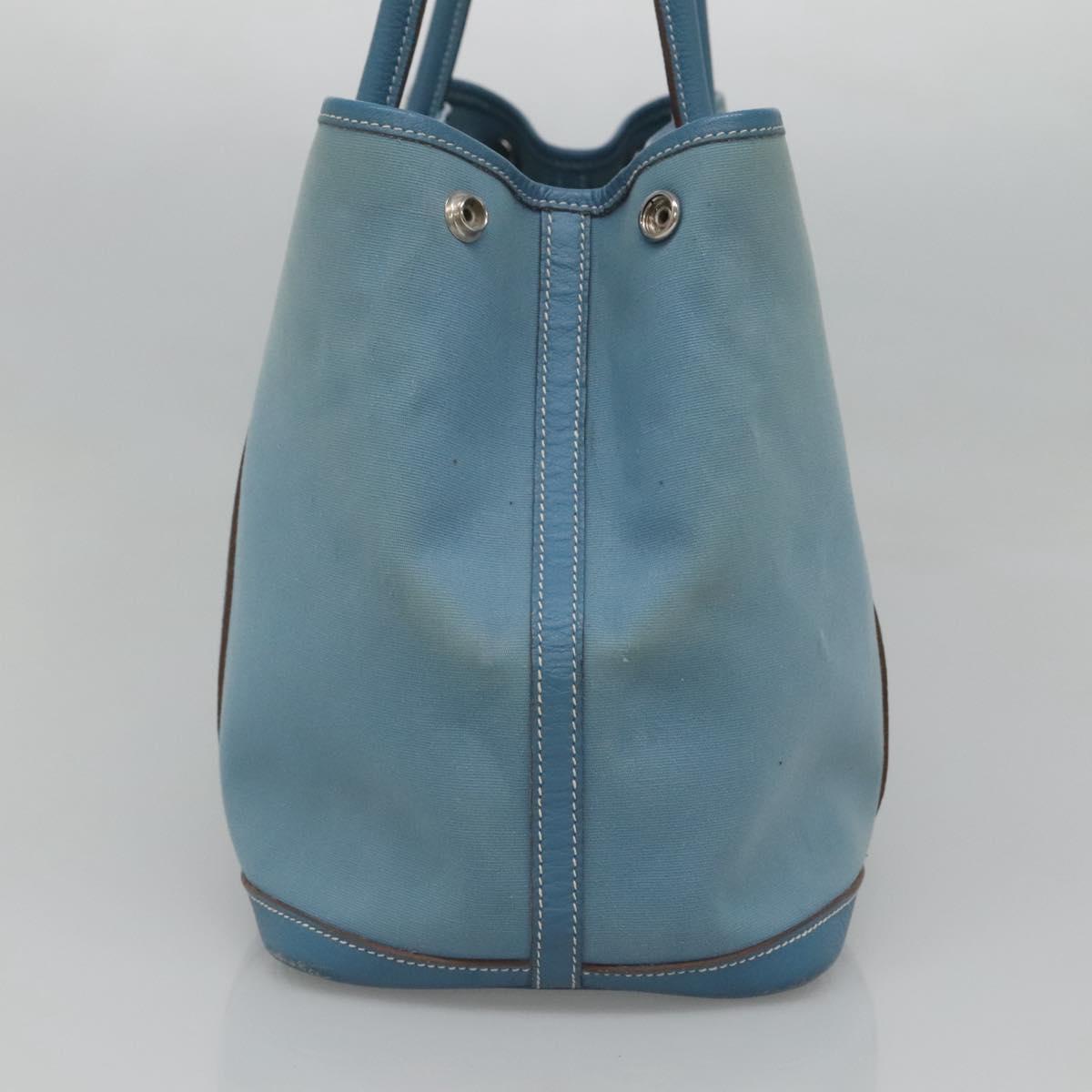 Hermès Garden Party, Blue, Canvas, tote