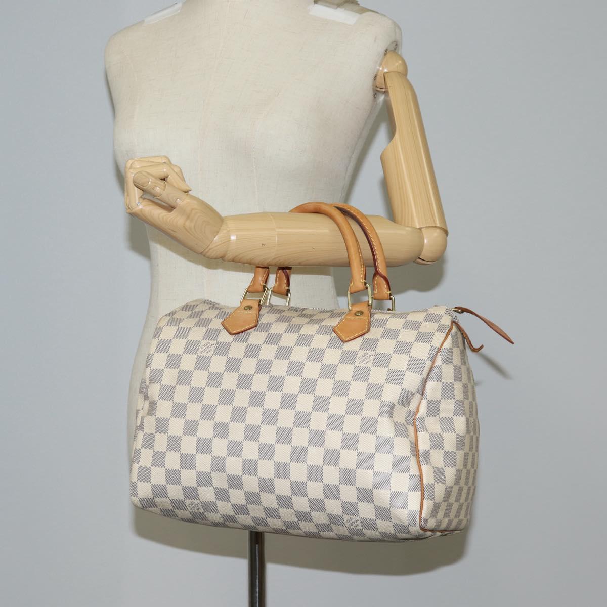 Louis Vuitton Speedy 30, White, Canvas, handbag