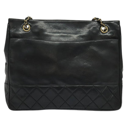 Chanel Vintage Grand Shopping Tote Quilted Calfskin, BLACK, LEATHER, Shoulder bag