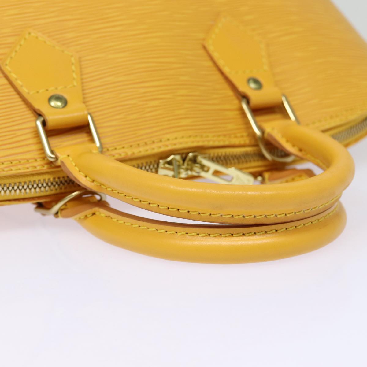 Louis Vuitton Alma, Yellow, Leather, handbag