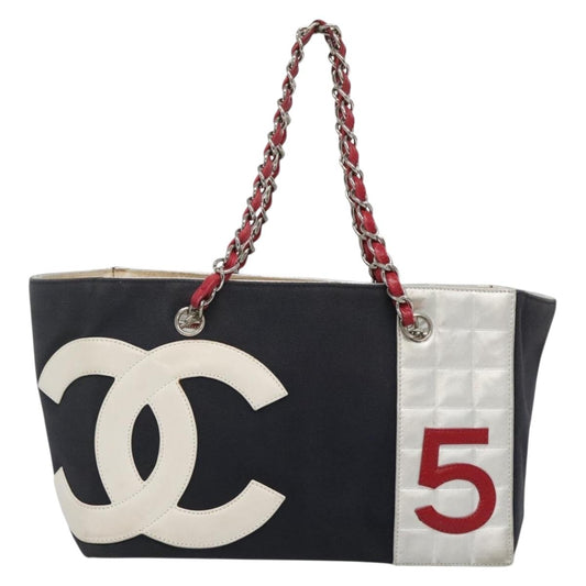 Chanel Numero 5, Navy, Canvas, shoulder