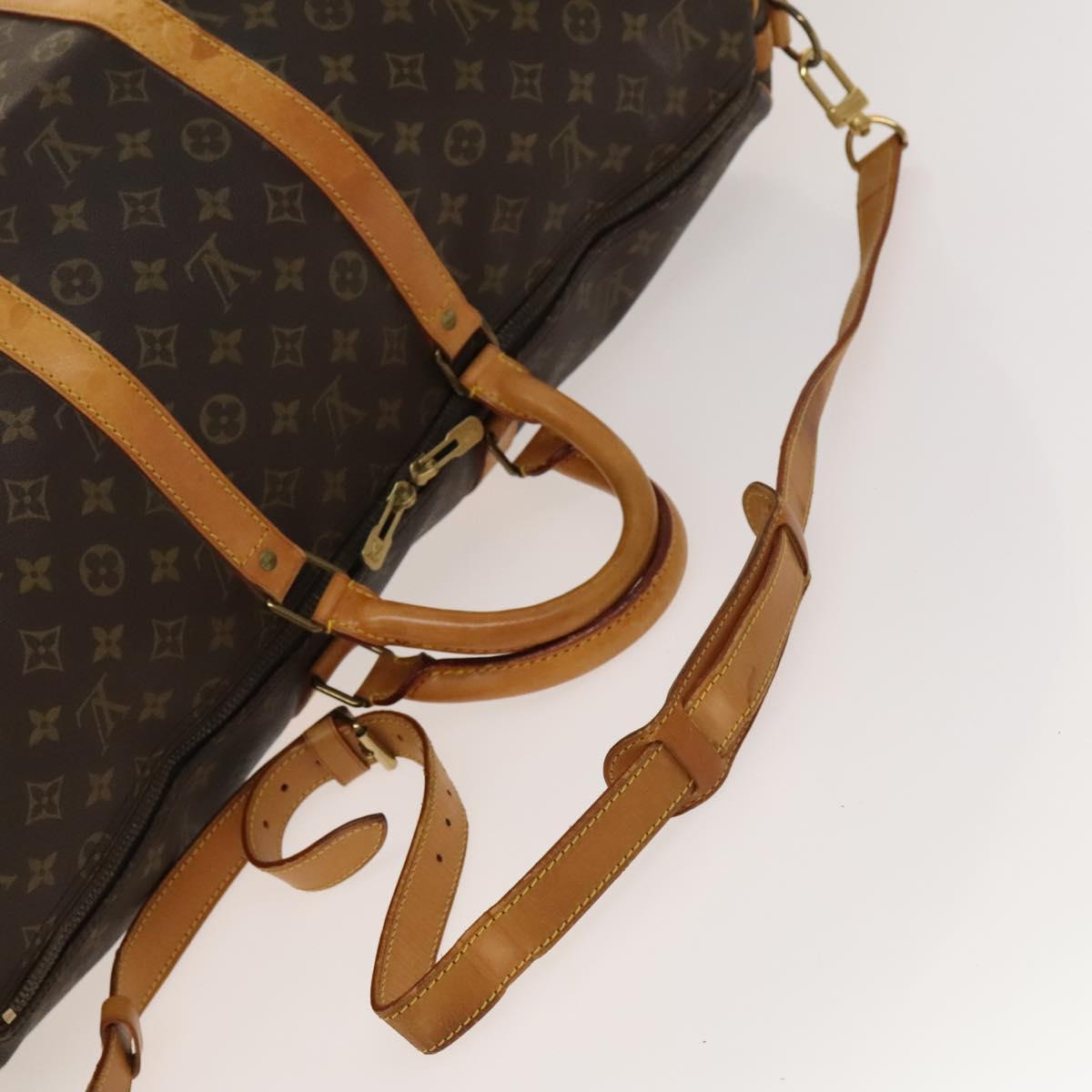 Louis Vuitton Keepall Bandouliere 55, Brown, Canvas, travel
