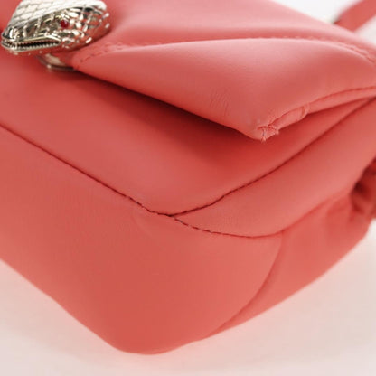 Bvlgari Serpenti Cabochon Diagonal Quilted Leather, Pink, Leather, Shoulder Bag