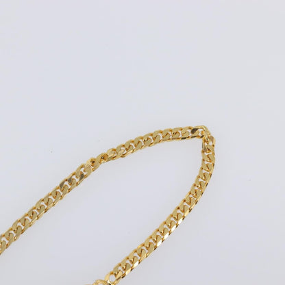 Celine Vintage Logo Circle Pendant Metal, Gold, Metal, Necklace