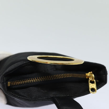 Celine Circle Logo Nylon, Black, Nylon, Clutch