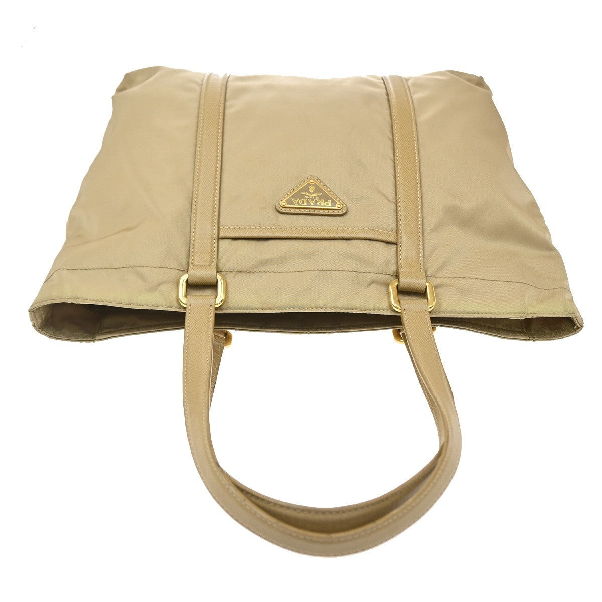 Prada Re-Edition 1978 Pocket Re-Nylon with Saffiano Leather, Beige, Nylon, Tote Bag
