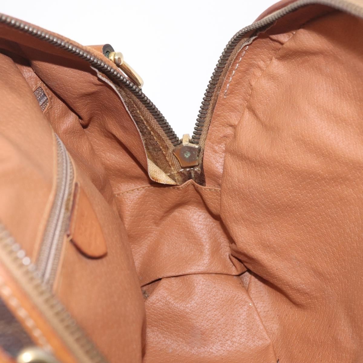 Celine Macadam Shoulder Leather, Brown, Canvas, Crossbody Bag