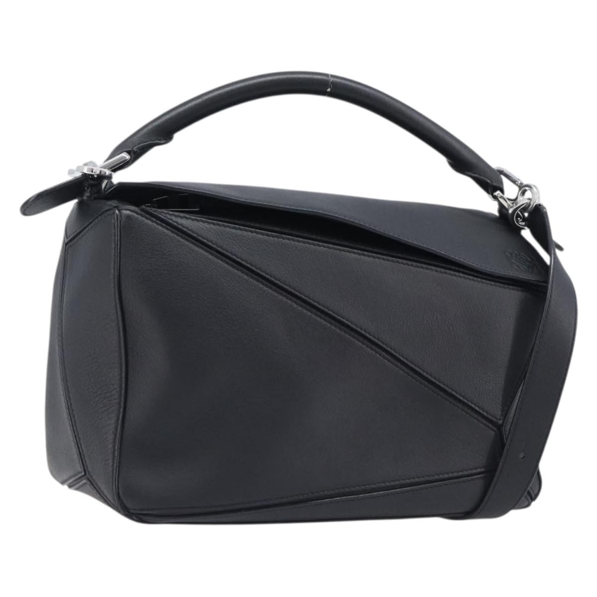 Loewe Puzzle Leather, Black, Leather, Handbag